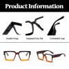 LJCZKA Oversized Blue Light Blocking Glasses for Women Men Big Square Thick Frame Chunky Computer Anti Glare Eyeglasses (Brown Yellow) view 4