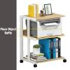 3-Tier Metal Corner ShelfPresentation Cart Table,AV Media Stand,AV Media Audio Stand for Bedrooms,Office, Shopping Malls,Recording Studio(Dark Walnut) view 4