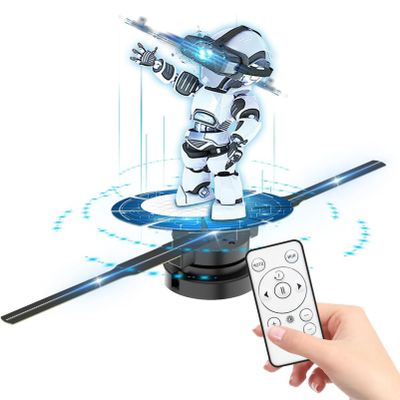 Portable 3D Hologram LED Fan, Advertising Projector, WiFi Hologram Display Projector for Shop, Bar, Christmas Halloween Advertising Display Events,2PCS