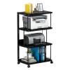 AV Media Stand,4-Tier Metal Corner ShelfPresentation Cart Table,AV Media Audio Stand for Bedrooms,Office, Shopping Malls,Recording Studio(Dark Walnut) view 1