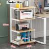 AV Media Stand,4-Tier Metal Corner ShelfPresentation Cart Table,AV Media Audio Stand for Bedrooms,Office, Shopping Malls,Recording Studio(Dark Walnut) view 2