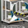 AV Media Stand,4-Tier Metal Corner ShelfPresentation Cart Table,AV Media Audio Stand for Bedrooms,Office, Shopping Malls,Recording Studio(Dark Walnut) view 3
