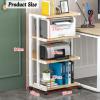 4-Tier Metal Corner ShelfAV Media Stand,Presentation Cart Table,AV Media Audio Stand for Bedrooms,Office, Shopping Malls,Recording Studio(Light Walnut) view 2