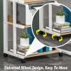 4-Tier Metal Corner ShelfAV Media Stand,Presentation Cart Table,AV Media Audio Stand for Bedrooms,Office, Shopping Malls,Recording Studio(Light Walnut) view 3