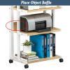 4-Tier Metal Corner ShelfAV Media Stand,Presentation Cart Table,AV Media Audio Stand for Bedrooms,Office, Shopping Malls,Recording Studio(Light Walnut) view 4