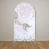 ittsmnt Arch Backdrop Cover Scales Mermaid Birthday Party 2-Sided Arch Stand Spandex Fabric Covers Under The Sea Baby Shower Parties Decorations (4x7.2ft Cover,3989) view 2