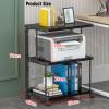 3-Tier Metal Corner ShelfPresentation Cart Table,AV Media Stand,AV Media Audio Stand for Living, Office, Shopping Malls,Recording Studio(Dark Walnut) view 2