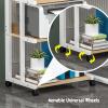 3-Tier Metal Corner ShelfPresentation Cart Table,AV Media Stand,AV Media Audio Stand for Living, Office, Shopping Malls,Recording Studio(Dark Walnut) view 3