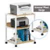 AV Media Stand,3-Tier Metal Corner ShelfPresentation Cart Table,AV Media Audio Stand for Bedrooms,Office, Shopping Malls,Recording Studio(Dark Walnut) view 2
