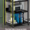AV Media Stand,3-Tier Metal Corner ShelfPresentation Cart Table,AV Media Audio Stand for Bedrooms,Office, Shopping Malls,Recording Studio(Dark Walnut) view 3