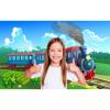 Cartoon Steam Train Backdrop Locomotive Train Railroad Track Photography Background Christmas Train Railway Backdrop Decorations Kids Train Theme Birthday Party Decors Photo Studio Props 20x10ft view 2