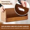 CroBlissful 2 Set Wooden DVD Storage Box DVD Storage Shelf Holder Solid Wood Cassette Tape Display Organizer with Carrying Handle for CD, Movie Cases, Each Organizer Can Store up to 26 Boxes (Brown) view 4
