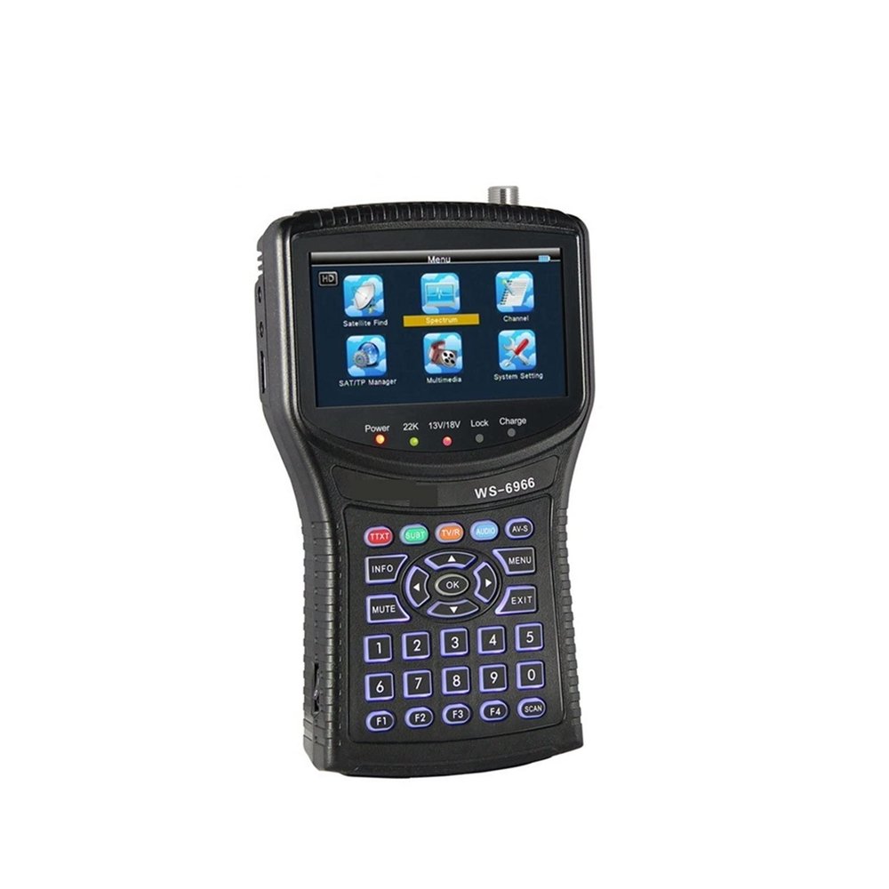 KYKYK Satellite Finder Satellite Signal Meter WS 6966 Satellite Finder Meter PWR CBER MER MPEG4 DVB-S2 Meter WS6966 HD HD Satellite Singnal Finder Spectrum