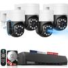 4K/8.0 Megapixel & Smart Auto TrackingWired PTZ Security Camera System, 4K POE Cameras Systems for Home Video Surveillance DVR Kits view 1