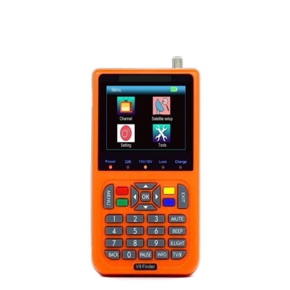 KYKYK Satellite Finder Satellite Signal Meter V9 Finder Supports H.265 Satellite Finder LCD Digital Satellite Signal Finder Meter Satfinder Vs Ws6933(Yellow)