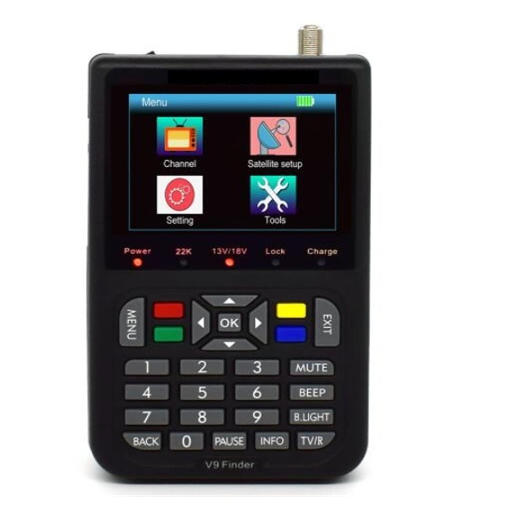 KYKYK Satellite Finder Satellite Signal Meter V9 Finder with H.265 Satellite Finder LCD Digital Signal Meter 3.5 Inch Vs V8 Finder 2 Pro(Black)