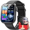 3Cloudge 2024 New 1.85-inch Men Women's Smartwatch with Answer/Make Calls/100 Sports Modes/Message Reminder, IP67 Waterproof Fitness Tracker for Android iPhone DevicesPerfect Black view 1