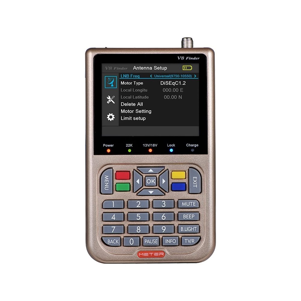 KYKYK Satellite Finder Satellite Signal Meter V8 2/Finder Meter DVB-S/DVB-S2X Parabol Locator Finder Satellite FTA Satellite Receiver Digital TV HD LCD MPEG-2/4 H.264(V8 Finder 2 Bag)