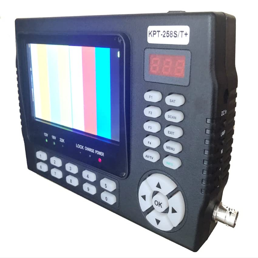 KYKYK Satellite Finder Satellite Signal Meter HD+AHD DVB-S2 DVB-T/T2 DVB-C Combotest CCTV Camera DVB-T/T2 DVB-C Combosatellite Finder Meter Pk St-5150 258HD(KPT-258ST add AHD)