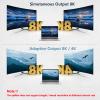 8K HDMI 2.1 Splitter 1 in 2 Out, 1x2 HDMI Splitter Support 8K@60hz, 4K@120hz, EDID, 48Gbps, 3D, HDR 10+, HDCP2.3, Dolby Vision, 3.5mm Audio Output, Mirror Dual Monitors for PS5 SkyQ Xbox NVIDIA AMD NS view 3
