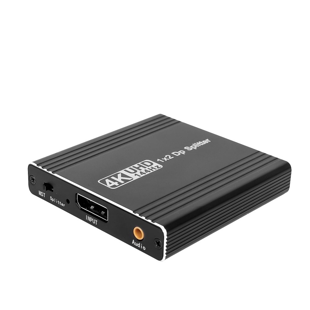 ALYYDBG Displayport Splitter to Dual DP 4K@144Hz/120Hz for Dual Monitors, Supports MST Extend, SST Mirror Mode 1 in 2 Out for Monitor Projector
