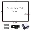 Hoiweqr Projector Screen, 4K HD 4:3/16:9 Ratio, 200 - Inch White Soft Projection Screen for Indoor and Outdoor Use, Foldable Anti-Crease Portable Outdoor Projection Movies Screen(16:9,72 inch Screen) view 2