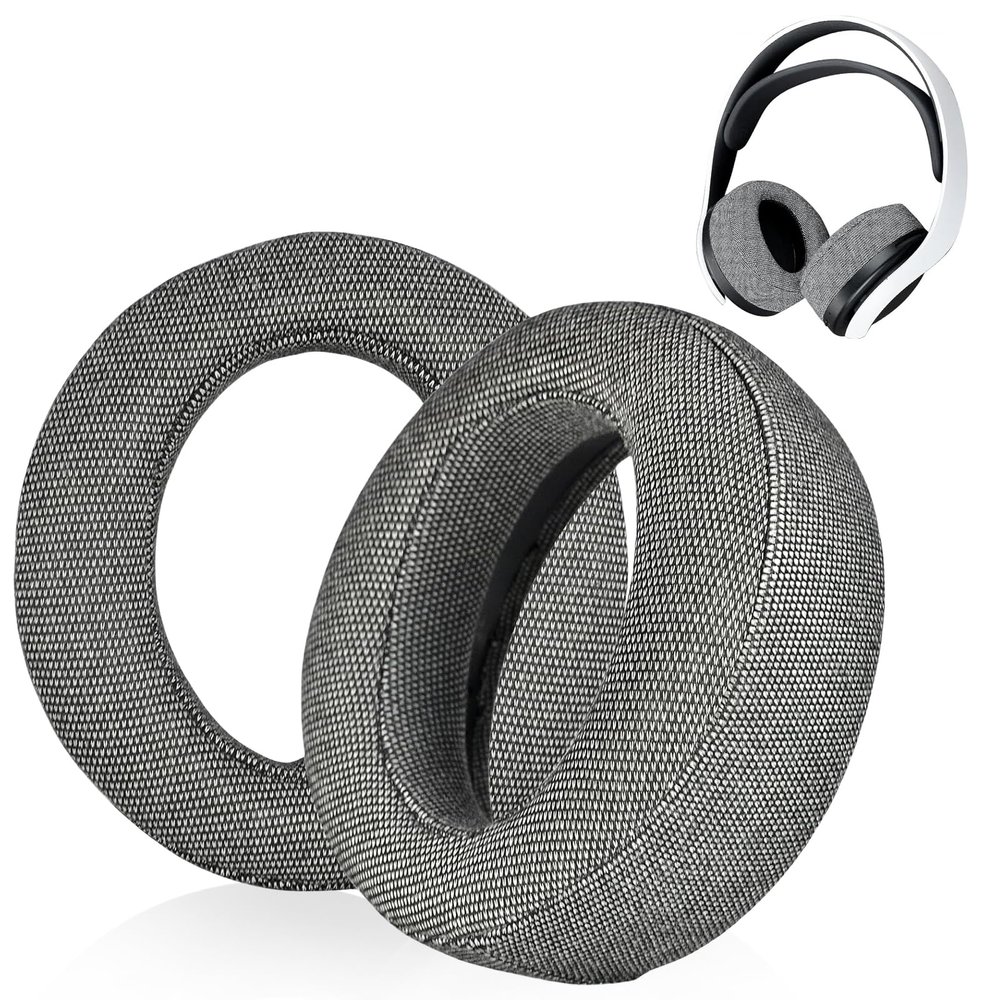 1 Pair Ear Pads Replacement, Earpads Cushions for Sony PlayStation 5 Pulse PS5 3D Wireless Headset, with Noise Isolation Foam, Mesh Fabric