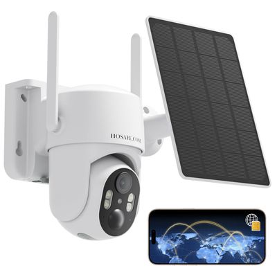 4G LTE Cellular Security Cameras Wireless Outdoor, No WiFi Security Camera, Solar Camera Outdoor Wireless, Human Detection, 360 PTZ, 2K HD Color Night Vision, 2-Way Talk, IP66 (Global Version)