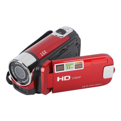 Handheld Video Camcorder, 4K 48MP Mini DV Camcorder with 2.7 Inch TFT Rotatable Screen, 16x Digital Zoom Vlogging Camera Recorder with Fill Light, USB Cable (Red)