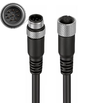 ZBLZGP M12 8-Pin A-Code Extension Cable, 40M/131.2FT Male to Female Shielded Sensor Cordset, IP67 Waterproof High Flex Cable for Cognex Vision System, Industrial Camera, Automation