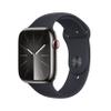 Apple Watch Series 9 [GPS + Cellular, 45mm] - Graphite Stainless Steel Case with Midnight Sport Band, S/M (Renewed Premium) view 1
