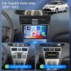 2+64G Car Stereo Radio for Toyota Yaris Vios 2007-2012,9 inch Touch Screen Radio Android 15 Wireless Apple CarPlay Android Auto DSP 32EQ 5G WiFi Bluetooth GPS FM RDS+Free AHD Backup Cam view 2