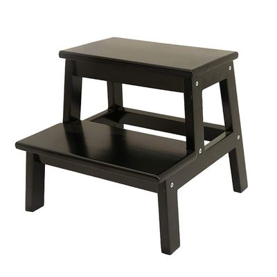 BSNANCA Ladder Stool Solid Wood, Non-Slip Chair Home Stool Mazar Stool Change Shoe Stool Multi-Function Adult Stool Step Stool/Wood Color/40 * 35Cm (Black 40 * 35Cm)