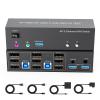 4K KVM Switch 3 Monitors 2 Computers Triple Monitor Displayport and 2 HDMI USB 3.0 KVM Switches 4K@60Hz,Support Extended/Mirror Mode Share 3 USB 3.0 Ports with Desktop Controller, Adapter Included view 1