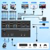 4K KVM Switch 3 Monitors 2 Computers Triple Monitor Displayport and 2 HDMI USB 3.0 KVM Switches 4K@60Hz,Support Extended/Mirror Mode Share 3 USB 3.0 Ports with Desktop Controller, Adapter Included view 2