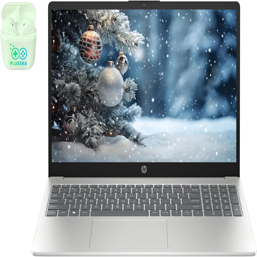 HP 15.6" FHD Business & Student Laptop Computer, 32GB RAM 1TB SSD, 10-Core Intel Core i5, Windows 11, PLUSERA Earphones, Silver