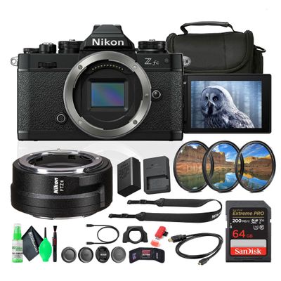 Nikon Z fc DX-Format Mirrorless Camera (1671B) + Nikon FTZ II Adapter + 64GB Memory Card + Camera Bag + Cleaning Kit + HDMI/Micro Cable + Card Wallet + Card Reader