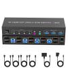 4K KVM Switch 2 Monitors 4 Computers Dual Monitor HDMI Displayport USB 3.0 KVM Switches 4K@60Hz,Support Extended/Mirror Mode Share 3 USB 3.0 Ports with Desktop Controller, Adapter Included view 1