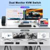 4K KVM Switch 2 Monitors 4 Computers Dual Monitor HDMI Displayport USB 3.0 KVM Switches 4K@60Hz,Support Extended/Mirror Mode Share 3 USB 3.0 Ports with Desktop Controller, Adapter Included view 2