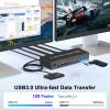 4K KVM Switch 2 Monitors 4 Computers Dual Monitor HDMI Displayport USB 3.0 KVM Switches 4K@60Hz,Support Extended/Mirror Mode Share 3 USB 3.0 Ports with Desktop Controller, Adapter Included view 3