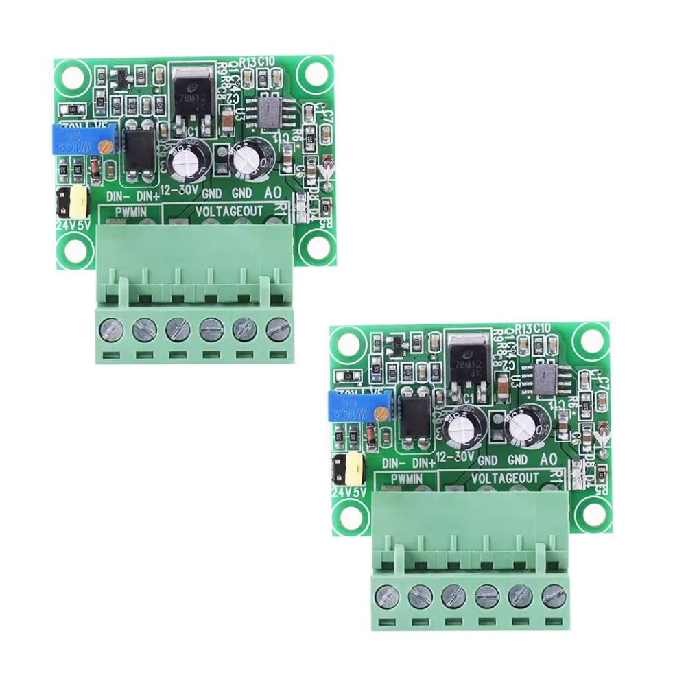 2PCS PWM-to-Voltage Module 0-100% PWM to 0-10V Voltage Converter D/A Digital-Analog PLC Module