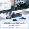4K HDMI KVM Switch 2 Monitors 2 Computers, 4K@60Hz Dual Monitors KVM Switcher 2PC Extended Display for 2 Port Sharing 4 USB 3.0 Hub Keyboard Mouse Hard Drives Printer with 2*USB Cables,Controller view 3