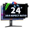2 Pack Magnetic Hanging Computer Privacy Screen 24 Inch for 16:9 Widescreen Monitor, Removable Privacy Screen Anti Glare Blue Light Computer Screen Privacy Shield, Anti-Scratch 24in Protector Film view 1