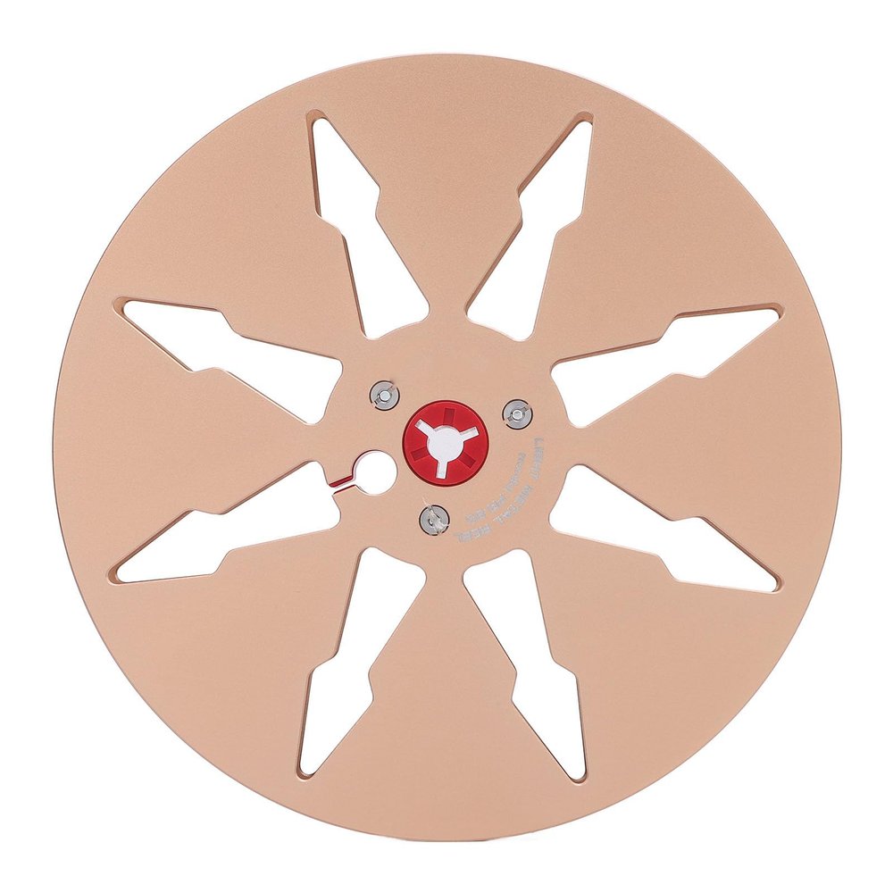 1/4 7 Inch Empty Tape Reel, 8 Hole, Aluminum Alloy, Recording Takeup Reel for NAGRA, for Revox Studer, for BASF Reel to Reel Recorder, Opening Machine Part (Gold)