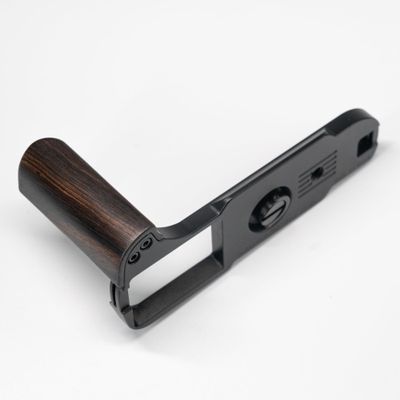 Wooden Wood Hand Grip + Aluminum Alloy Baseplate QR L Handle for XT50 Camera (Ebony + Black Base)