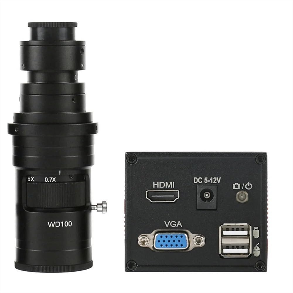 Microscope 1080P HDMI VGA with Measuring Industry Microscope Camera 200X Zoom C Mount Lens