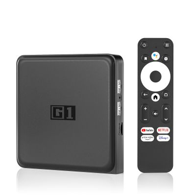 Android 14.0 TV Box 2025, G1 Smart TV Box Compatible with Netflix Google Certified, 4GB + 32GB, Ultra 4K HDR 10+, WiFi 6, Voice Remote Control