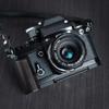 Wooden Wood Hand Grip + Aluminum Alloy Baseplate QR L Handle for F2 F2A F2AS Camera (Ebony + Black Base) view 1