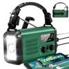 Emergency Hand Crank Radio, NOAA Weather Radio, 20000mAh Rechargeable Solar AM/FM Radio, Portable USB-C Fast Charger, Flashlight, Reading Lamp SOS Alarm for Hurricane Storm Camping Hiking (Green) view 1