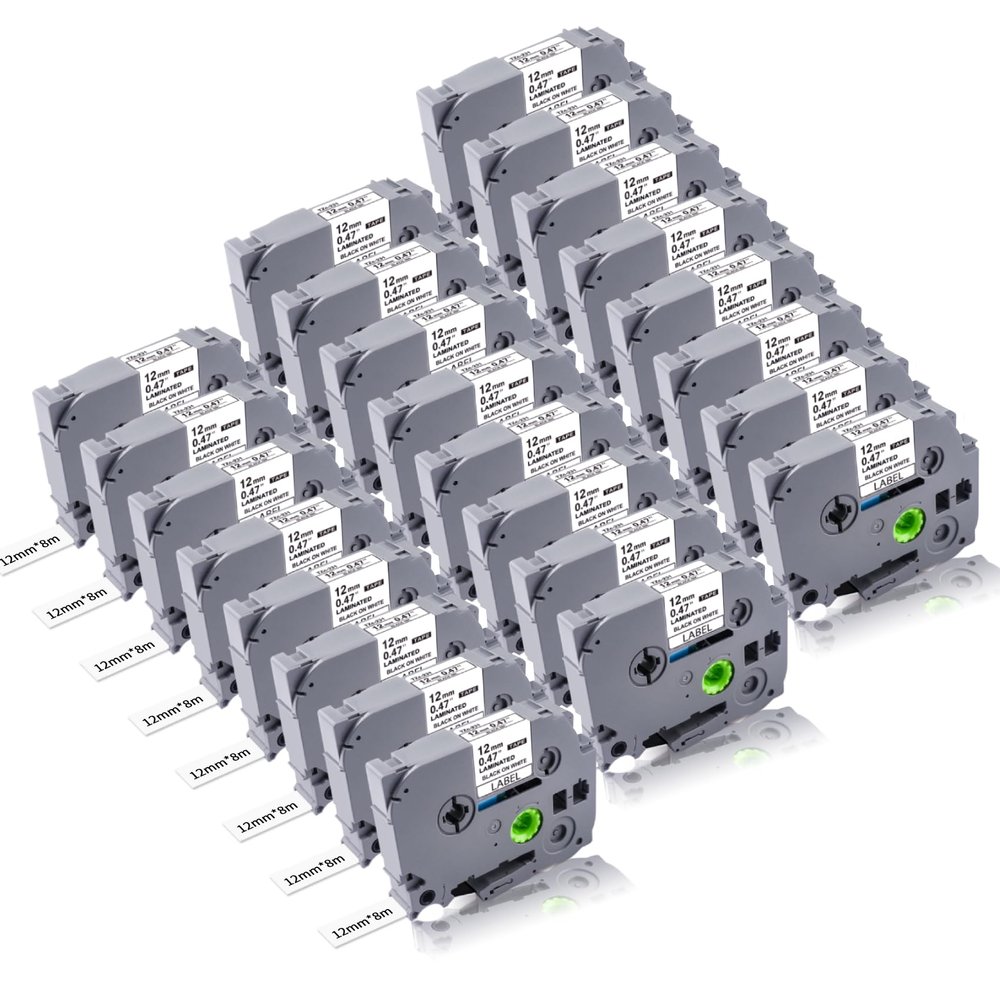 24PK Tze-231 12mm 0.47 Laminated White TZe Replacement for Brother TZ-231 TZe231 P Touch Label Tape, TZ Tape 12mm for P Touch Label Maker PTH110 PTD220 PTD400 PTD410 PTD600 PT1180